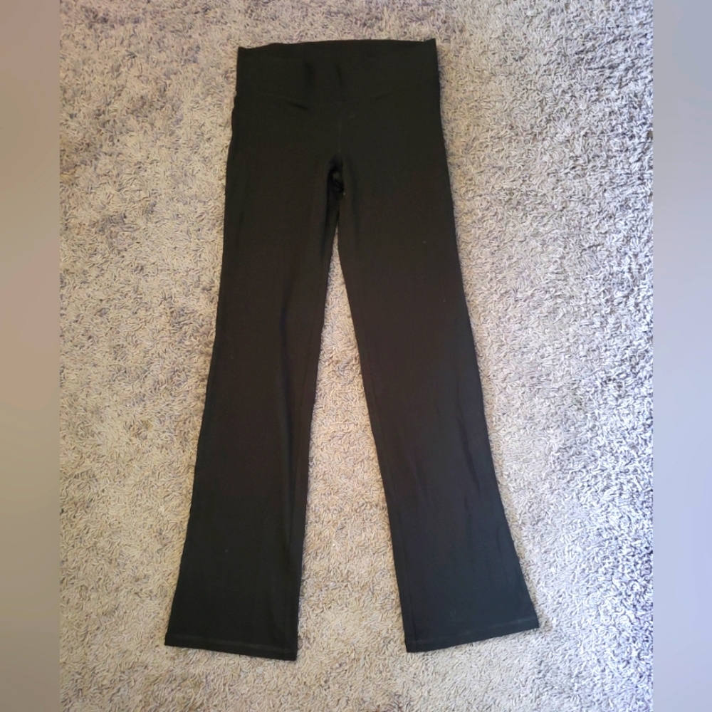 Black flared leggings